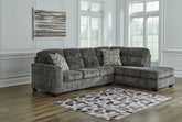 A2Z Furniture - Ashley Furniture - Lonoke Sectional - LAF 2-Piece Sectional with Chaise / Gunmetal - 50504S2
