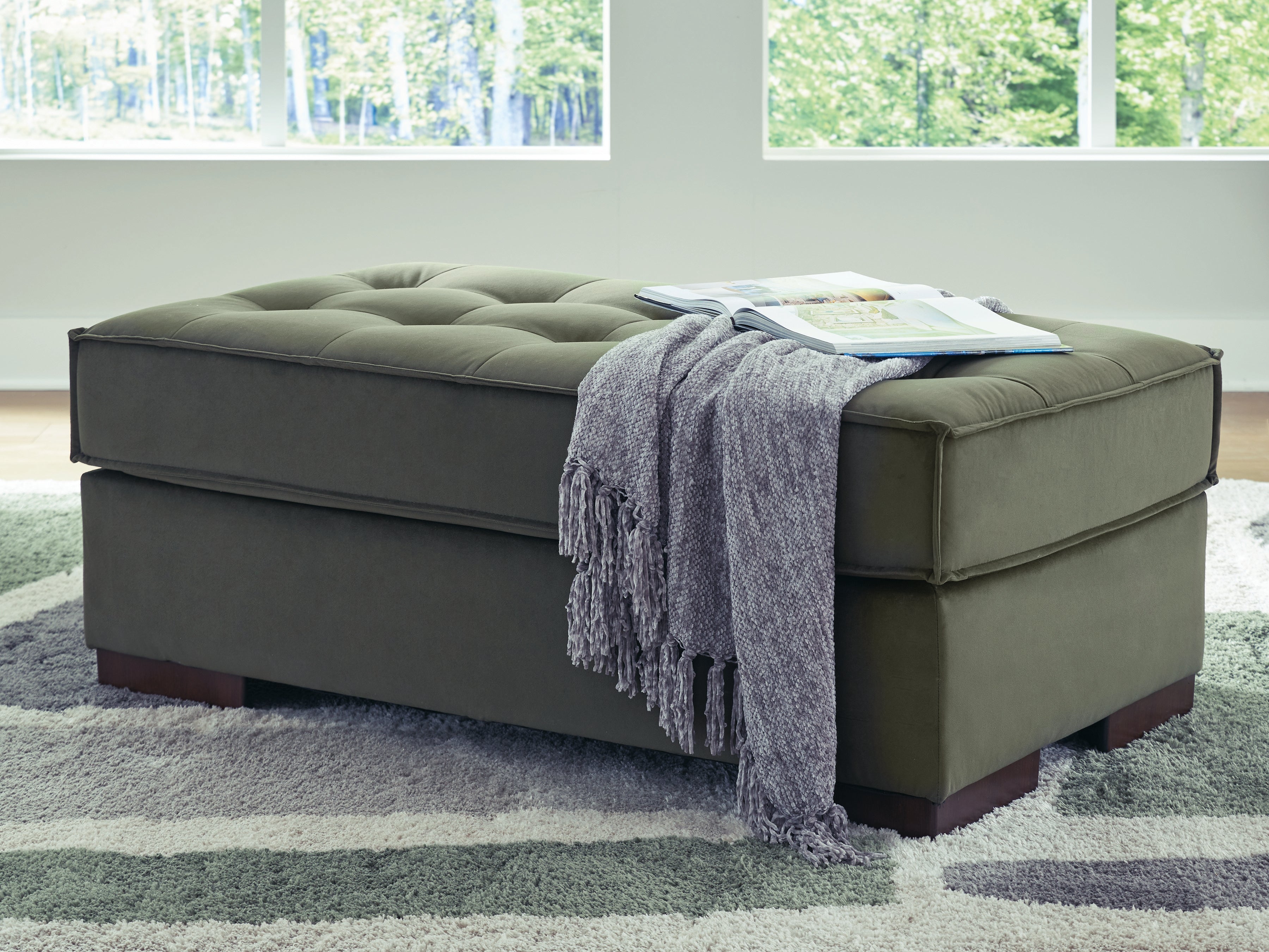 A2Z Furniture - Ashley Furniture - Caspian-Town Living Room - Oversized Accent Ottoman / Olive - PC6170208