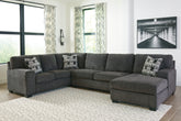 A2Z Furniture - Ashley Furniture - Ballinasloe Sectional - RAF 3-Piece Sectional with Chaise / Smoke - 80703S1