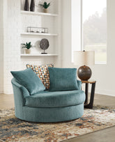 A2Z Furniture - Ashley Furniture - Laylabrook Living Room - Oversized Swivel Accent Chair / Teal - 9220621