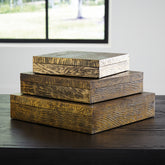 A2Z Furniture - Ashley Furniture - Keldy Box (Set of 3) - Box Set (3/CN) / Antique Brass Finish - A2000490