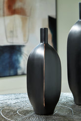 A2Z Furniture - Ashley Furniture - Rhaveney Vase - Vase (3/CS) / Black - A2000550