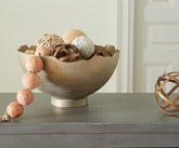 A2Z Furniture - Ashley Furniture - Maura Bowl - Bowl / Antique Gold Finish - A2000594