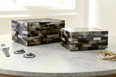 A2Z Furniture - Ashley Furniture - Ellford Box (Set of 2) - Box Set (Set of 2) / Black/Brown/Cream - A2000596