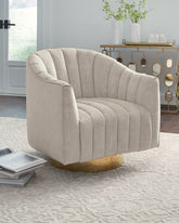 A2Z Furniture - Ashley Furniture - Penzlin Accent Chair - Swivel Accent Chair / Pearl - A3000241