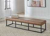 A2Z Furniture - Ashley Furniture - Joston Accent Bench - Accent Bench / Caramel / 71"W x 19"D x 16"H - A3000693