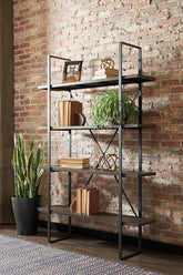 A2Z Furniture - Ashley Furniture - Gilesgrove Bookcase - Bookcase / Black/Gray - A4000017