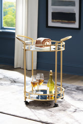A2Z Furniture - Ashley Furniture - Wynora Bar Cart - Bar Cart / Gold - A4000099