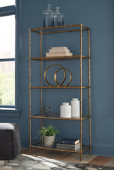 A2Z Furniture - Ashley Furniture - Ryandale Bookcase - Bookcase / Antique Brass Finish - A4000441