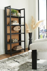 A2Z Furniture - Ashley Furniture - Abyard Bookcase - Bookcase / Black/Natural - A4000574