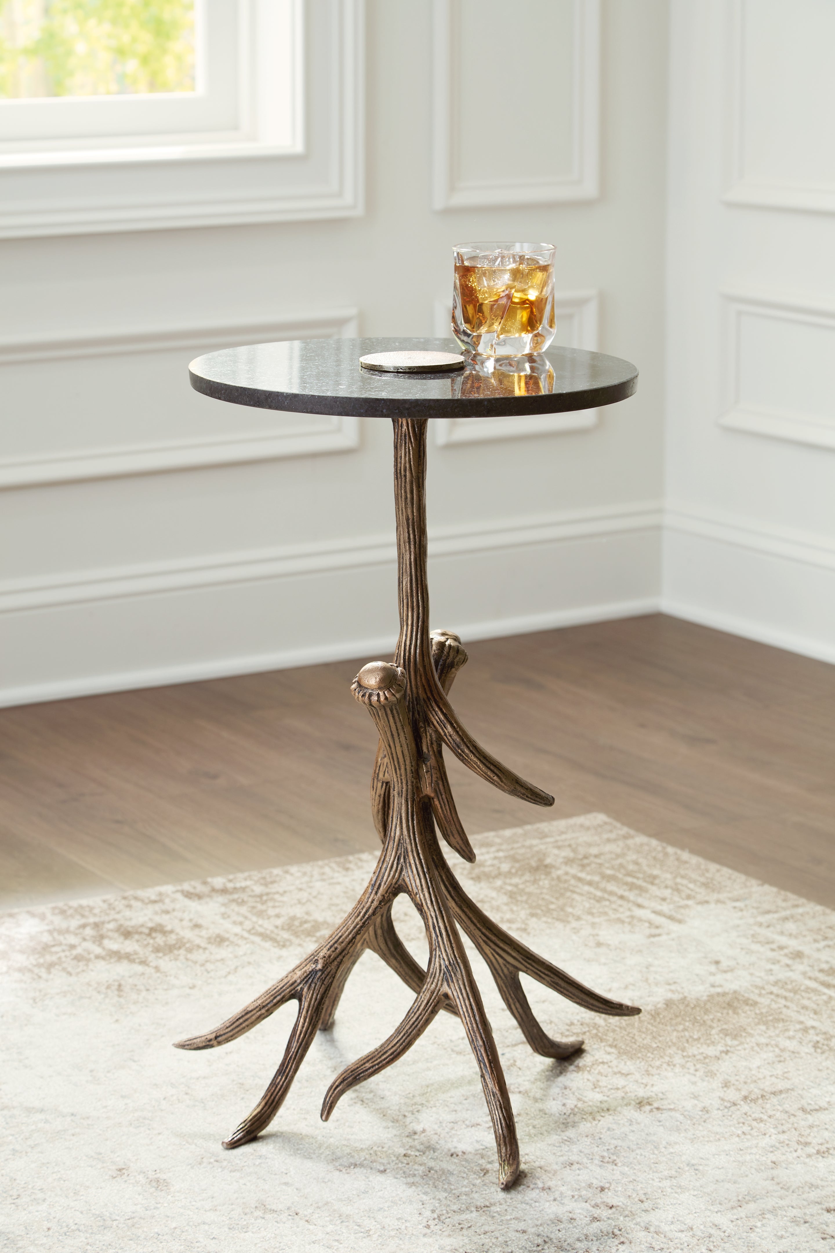 A2Z Furniture - Ashley Furniture - Lemkins Accent Table - Accent Table / Black/Antique Gold Finish - A4000606