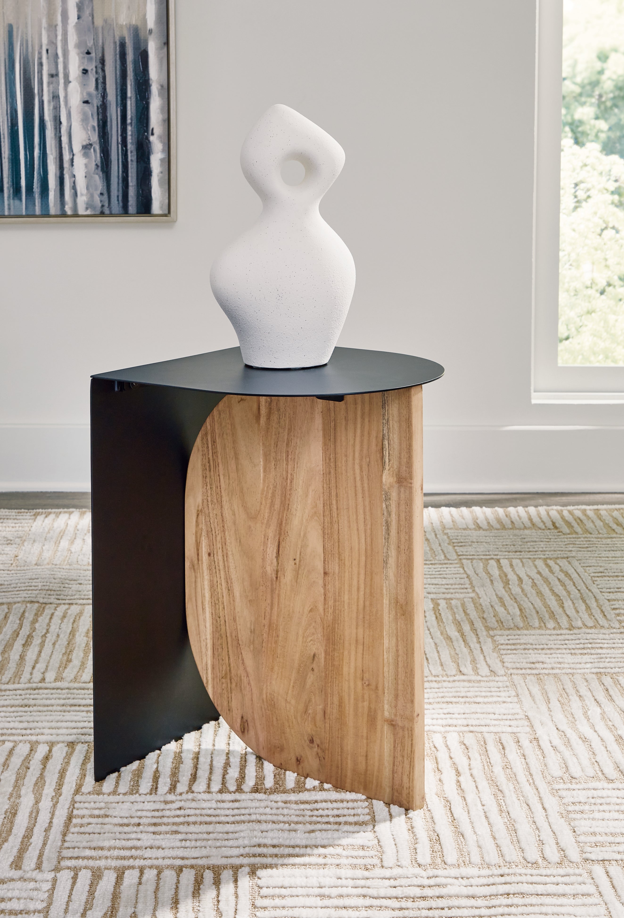 A2Z Furniture - Ashley Furniture - Ladgate Accent Table - Accent Table / Black/Natural - A4000628