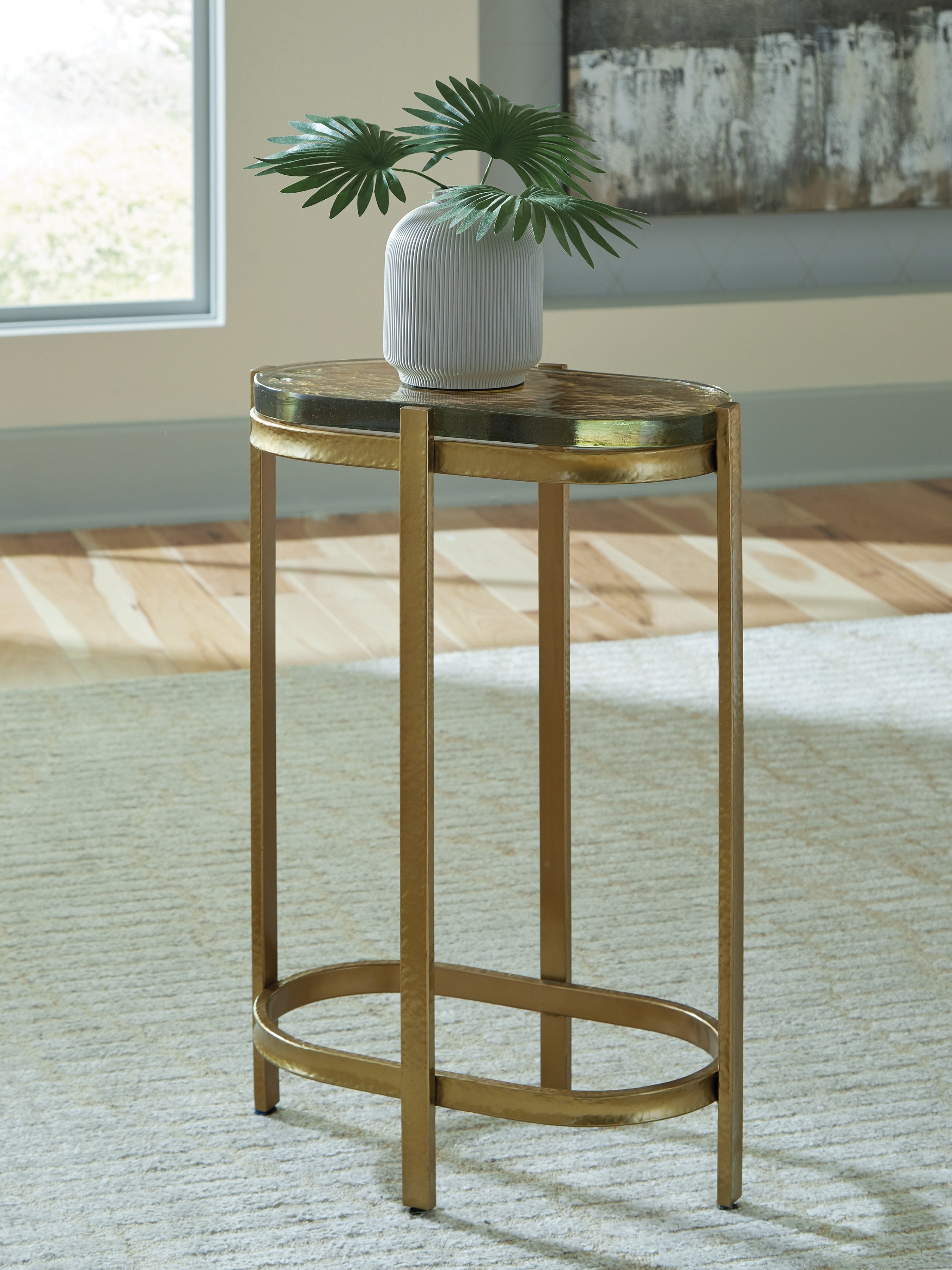 A2Z Furniture - Ashley Furniture - Porterville Accent Table - Accent Table / Gold Finish - A4000716