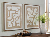 A2Z Furniture - Ashley Furniture - Waldett Wall Decor - Wall Art Set (Set of 2) / Beige/White - A8000503