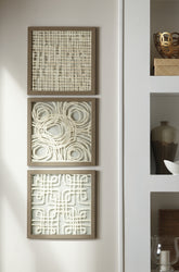 A2Z Furniture - Ashley Furniture - Odella Wall Decor - Wall Decor Set (3/CN) / Cream/Taupe - A8010009