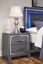 A2Z Furniture - Ashley Furniture - Lodanna Bedroom - Full Panel Bed with 2 Storage Drawers / Gray - B214B5