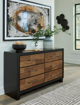 A2Z Furniture - Ashley Furniture - Kraeburn Bedroom - California King Panel Storage Bed / Brown/Black - B496B13