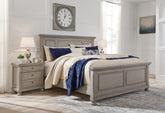 A2Z Furniture - Ashley Furniture - Lettner Bedroom - California King Panel Storage bed / Light Gray - B733B35