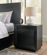 A2Z Furniture - Ashley Furniture - Londer Bedroom - Two Drawer Night Stand / Black - B768-92