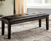 A2Z Furniture - Ashley Furniture - Haddigan Dining Bench - Large UPH Dining Room Bench / Dark Brown / 50"W x 16"D x 19"H - D596-00