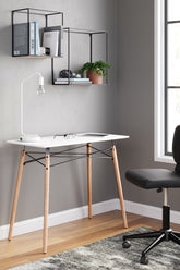A2Z Furniture - Ashley Furniture - Jaspeni Office Desk - Home Office Desk / Black/Natural - H020-10