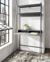 A2Z Furniture - Ashley Furniture - Yarlow Office Desk - Home Office Desk and Shelf / Black - H215-27