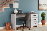 A2Z Furniture - Ashley Furniture - Shawburn Office Desk - Home Office Desk / White/Dark Charcoal Gray - H4121-34