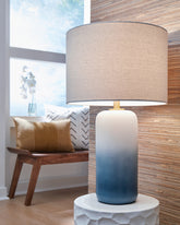 A2Z Furniture - Ashley Furniture - Lemrich Lighting - Table Lamp (Set of 2) / White/Teal - L123874X2
