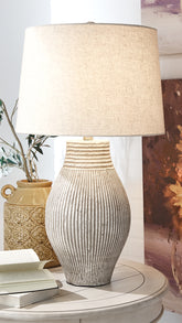 A2Z Furniture - Ashley Furniture - Layal Lighting - Table Lamp (Set of 2) / Beige - L235634X2