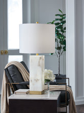 A2Z Furniture - Ashley Furniture - Linderfield Lighting - Alabaster Table Lamp (1/CN) / White/Gold Finish - L429094