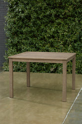 A2Z Furniture - Ashley Furniture - Aria Plains Outdoor - Square Dining Table w/UMB OPT / Brown - P359-615