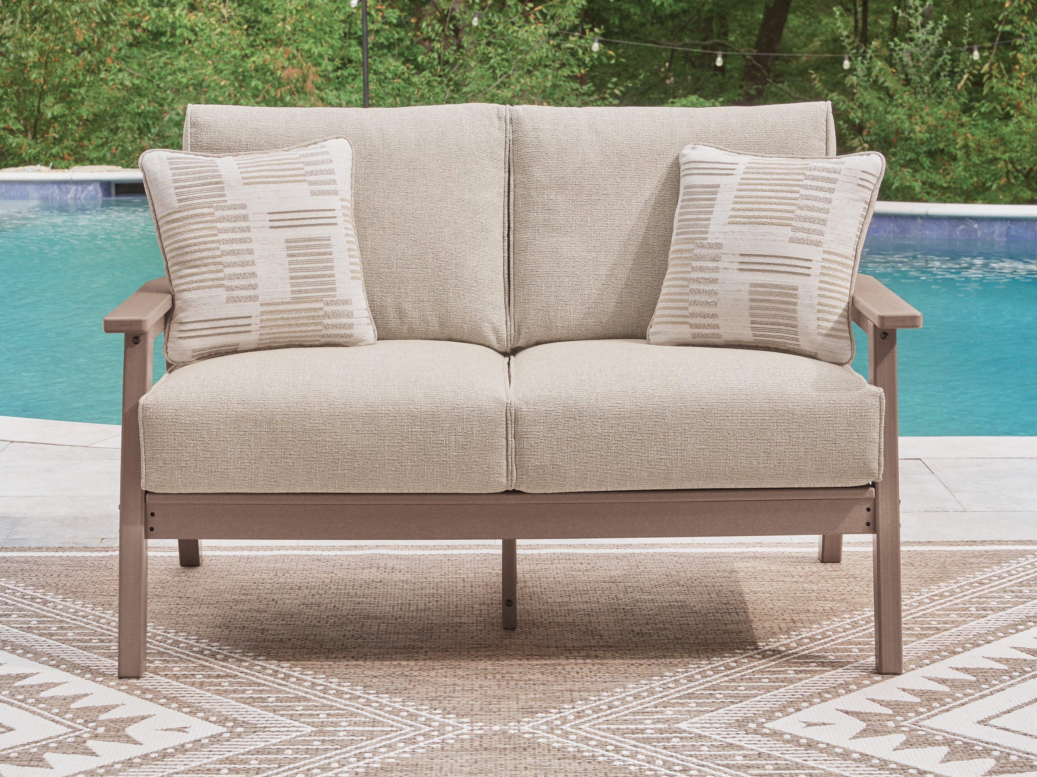 A2Z Furniture - Ashley Furniture - Grover Beach Outdoor - Loveseat w/Cushion - PCP422-835
