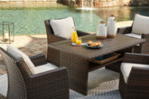 A2Z Furniture - Ashley Furniture - Easy Isle Outdoor - RECT Multi-Use Table / Dark Brown/Beige - P455-625
