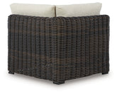 A2Z Furniture - Ashley Furniture - Kimora Outdoor - Swivel Lounge Chair w/Cushion / Beige/Dark Brown - P711-810