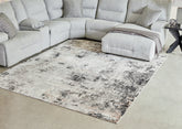 A2Z Furniture - Ashley Furniture - Langwell Rug - 10' x 14' Rug / Black/Gray/White - R406780