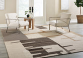 A2Z Furniture - Ashley Furniture - Kencher Rug - 5' x 7' Rug / Beige/Brown - R406822