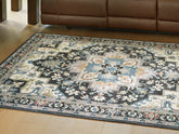A2Z Furniture - Ashley Furniture - Leningston Rug - 8' x 10' Washable Rug / Black/Cream/Blue - R407061
