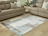 A2Z Furniture - Ashley Furniture - Larkport Rug - Washable 8' x 10' Area Rug / Cream/Brown/Gray - R407411