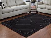 A2Z Furniture - Ashley Furniture - Marav Rug - 5' x 7' Area Rug / Black/White - R407532