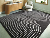 A2Z Furniture - Ashley Furniture - Eldonmore Rug - 7'8" x 10' Area Rug / Black/Ivory - R407571