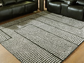 A2Z Furniture - Ashley Furniture - Kurtmen Rug - 7'10" x 9'10" Area Rug / Black/Ivory - R407591