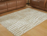 A2Z Furniture - Ashley Furniture - Corrbell Rug - 5' x 7' Area Rug / Beige/White - R407632