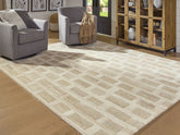 A2Z Furniture - Ashley Furniture - Lisgrove Rug - 5' x 7' Area Rug / Tan/Brown/White - R407712
