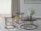 A2Z Furniture - Ashley Furniture - Hannerly Table (Set of 3) - Occasional Table Set (3/CN) / Black/Gold Finish - T219-13