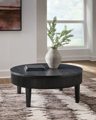 A2Z Furniture - Ashley Furniture - Marstream Coffee Table - Round Cocktail Table / Black - T551-8