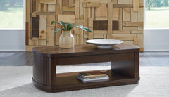 A2Z Furniture - Ashley Furniture - Korestone Lift-Top Coffee Table - Lift Top Cocktail Table / Dark Brown - T679-9