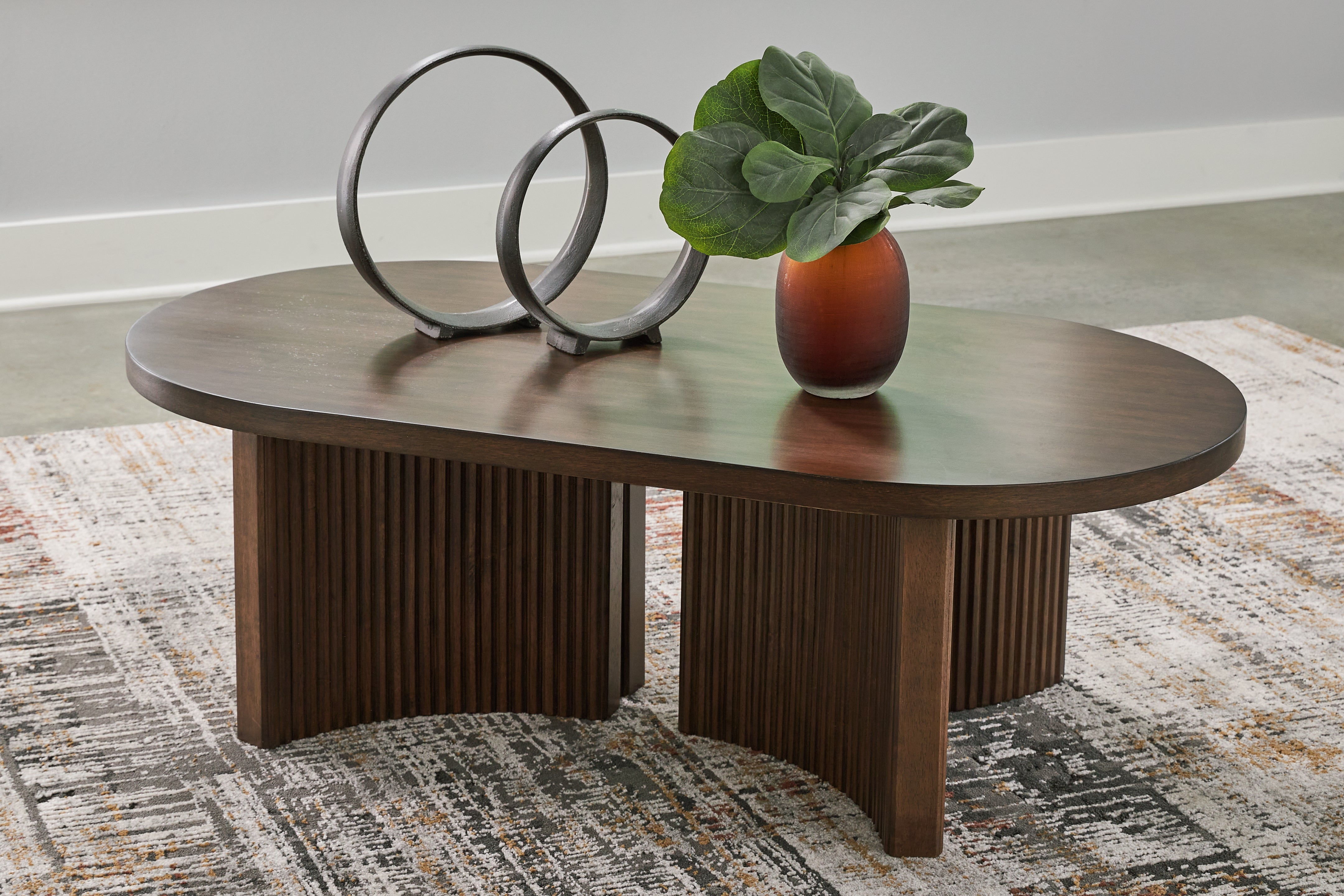 A2Z Furniture - Ashley Furniture - Korestone Coffee Table - Rectangular Cocktail Table / Dark Brown - T438-1