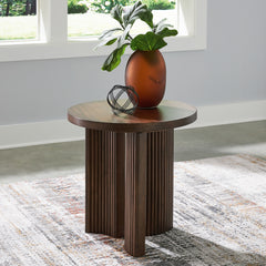 A2Z Furniture - Ashley Furniture - Korestone End Table - Rectangular End Table / Dark Brown - T438-3