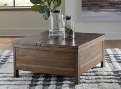 A2Z Furniture - Ashley Furniture - Moriville Lift-Top Coffee Table - Lift Top Cocktail Table / Grayish Brown - T731-9