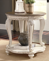 A2Z Furniture - Ashley Furniture - Realyn End Table - Round End Table / White/Brown - T743-6